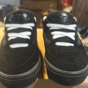 Vans Classic Kyle Walker Skate Shoe Black Suede Sneakers with White Laces